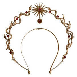 JeVenis Bronze Snake Headband Snake Earrings Medusa Headpiece Medusa Crown Medusa Costume Accessories Goddess Costume Women Party Costume