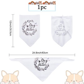 CRASPIRE Dog of Honor Dog Bandana Wedding Pet Bandana White Olive Branch Triangle Pet Dog Scarf Dog Engagement Wedding Announcement Photo Props Collars Accessories for Pet Dog Lovers Gifts