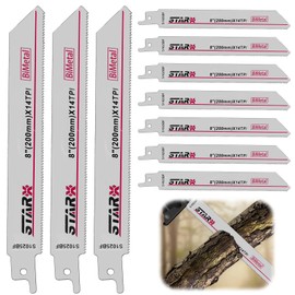 Reciprocating Saw Blades – 10PCS 200mm Reciprocating Saw Blades for Wood & Metal – Compatible with Bosch, Makita, Dewalt, Ryobi, Black & Decker Scorpion, Milwaukee & More – Durable & Precise Cutt