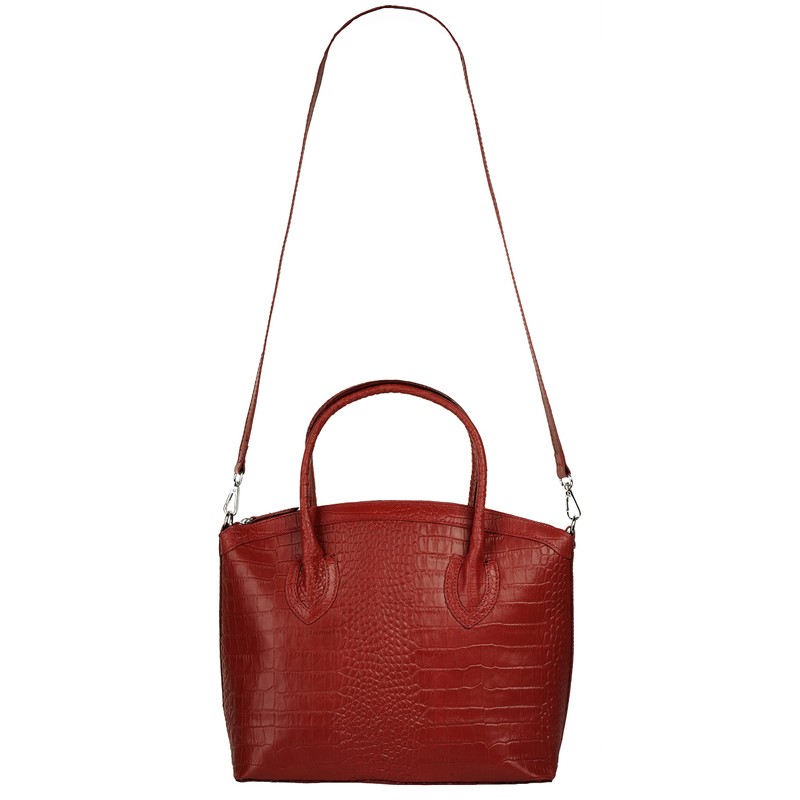 Cluty Genuine Leather Women's Handbag, Made in Italy, Crocodile Shoulder