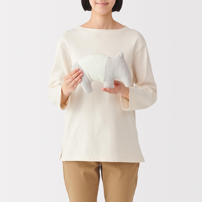 MUJI 84759741 Animal Cushion with Pockets, 10.0 x 6.5 inches