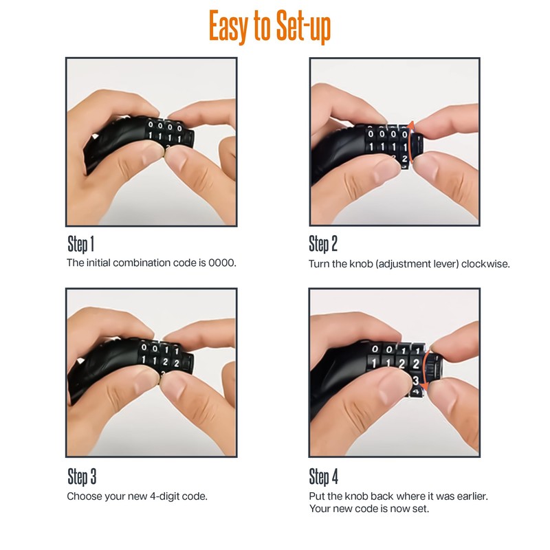 Bike Lock Combination Lock 4 Digit |1.8M X 10mm| Heavy