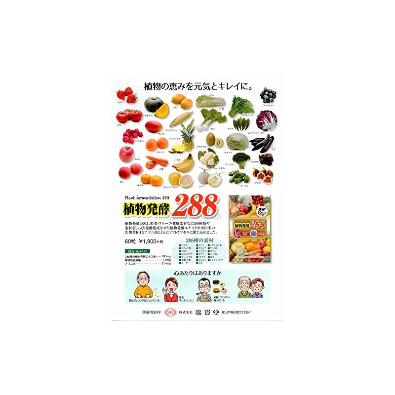 植物発酵288（60粒入）3個セット 廣貫堂 広貫堂