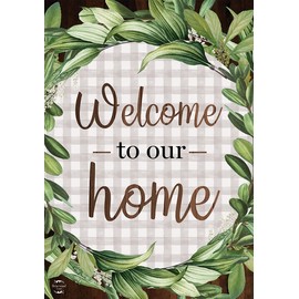 Welcome To Our Home Wreath Double-Sided Garden Flag Everyday 12.5" x 18"