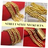 2pcs Imitation Gold Necklace Costume Gold Chain Faux Gold Chain
