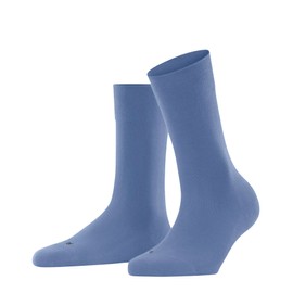 FALKE Women's Sensitive London W So Cotton Socks with Comfort Band, Blue Smoky Blue 6483