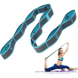 Riwer Yoga Gurt 3 Stück Yoga Band Stretching Strap mit 10 Schlaufen, Fitness Stretchband Hochelastischer Gymnastikband für Pilates, Tanz, Gymnastik, Effektives Dehnung