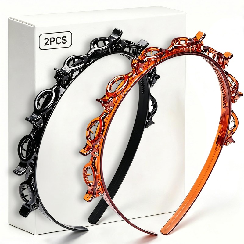 2 piezas de diadema con flequillo para el cabello, clip