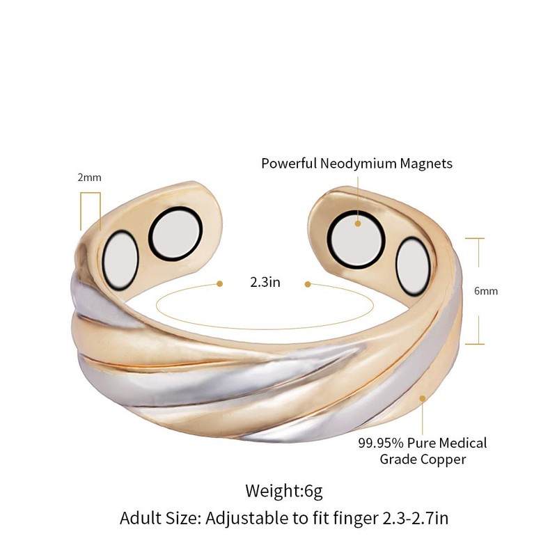 EnerMagiX Magnetic Copper Rings for Women & Men Ultra Strength