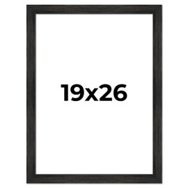 19x26 Frame Black Barnwood Picture Frame - Modern Photo Frame Includes UV Acrylic Shatter Guard Front, Acid Free Foam Backing Board, Hanging Hardware Wood Wall Frames for Family Photos - no Mat