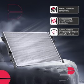 BDFHYK CU13084 Aluminum Radiator Compatible with Dodge Journey 2011-2020 2.4L l4,Compatible with Dodge Journey 2011-2020 3.5L 3.6L V6 Replace DPI13084,13084