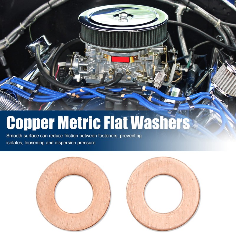 X AUTOHAUX 30pcs M7 x 14mm x 1mm Copper Flat