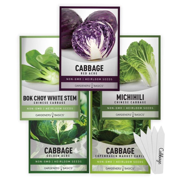Cabbage Seeds for Planting 5 Individual Packets Bok Choy, Michihili