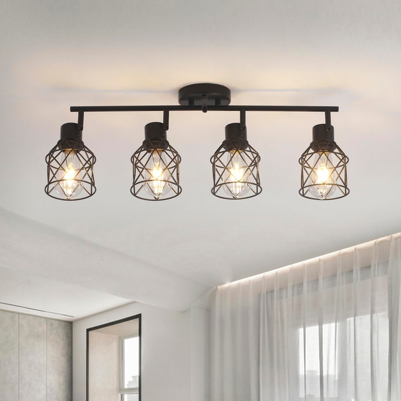 BUXVRCS Adjustable Multi-Directional Black Light Fixtures, Semi Flush Mount Ceiling