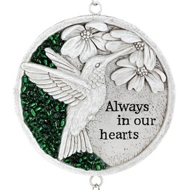 Carson 18" 'in Our Hearts' Beadwork Memorial Wind Chime - Bereavement Chime - Memorial Windchime for Outdoor Decor - Garden Patio Porch