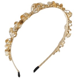 scicent Women's Rhinestone Headband Bridal Headbands Vintage Crystal Headband Girls Glitter Pearl Headbands for Parties Weddings and Dates Used - 28909