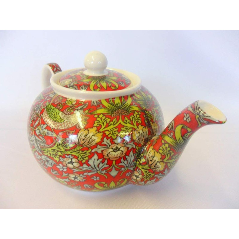 William Morris red Strawberry Thief 2 Cup teapot from The