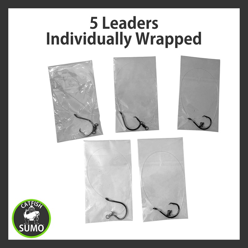 Heavyweight Catfish Hooks - Offset Octopus Circle Hooks - Pre-Tied