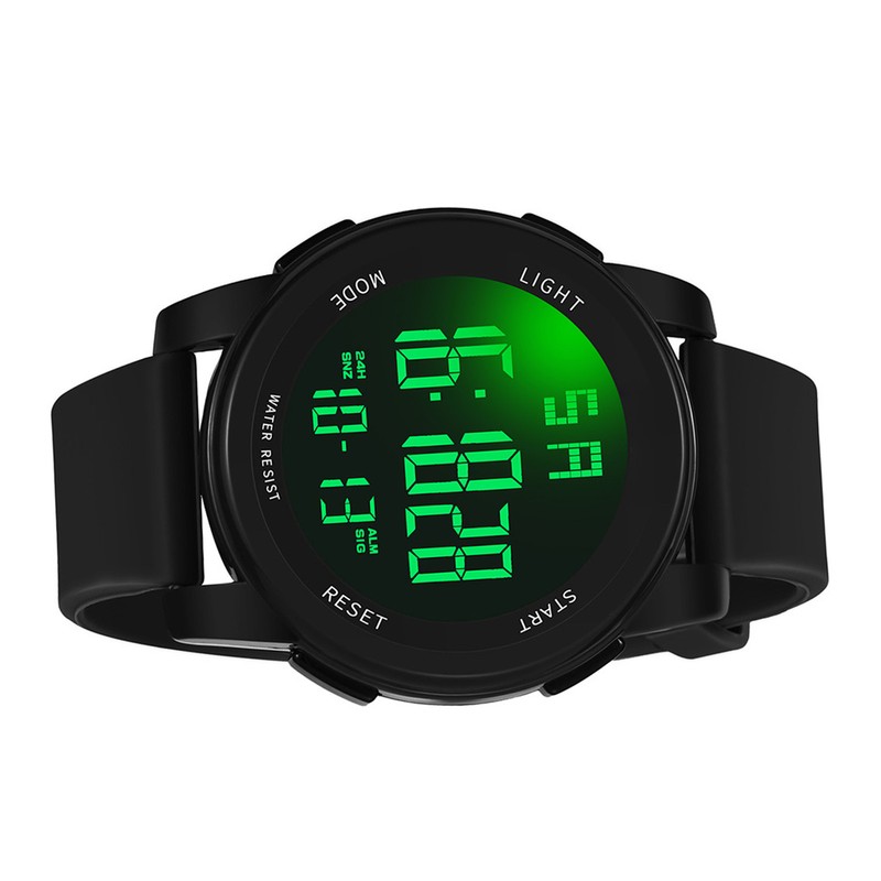 Digital Sports Watch Glass Waterproof Luminous Backlight Digital Watch with