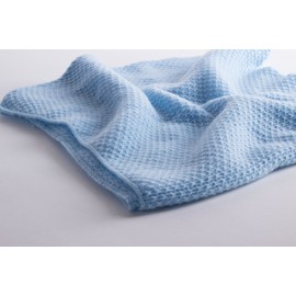 Boys Super Soft 100% Cashmere Baby Blanket - 'Baby Blue' - Hand Made in Scotland by Love Cashmere