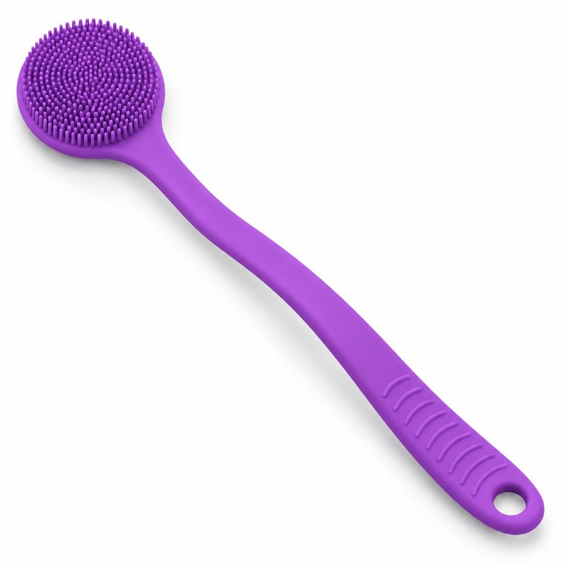 Silicone Back Scrubber for Shower – Long Handle Bath Body