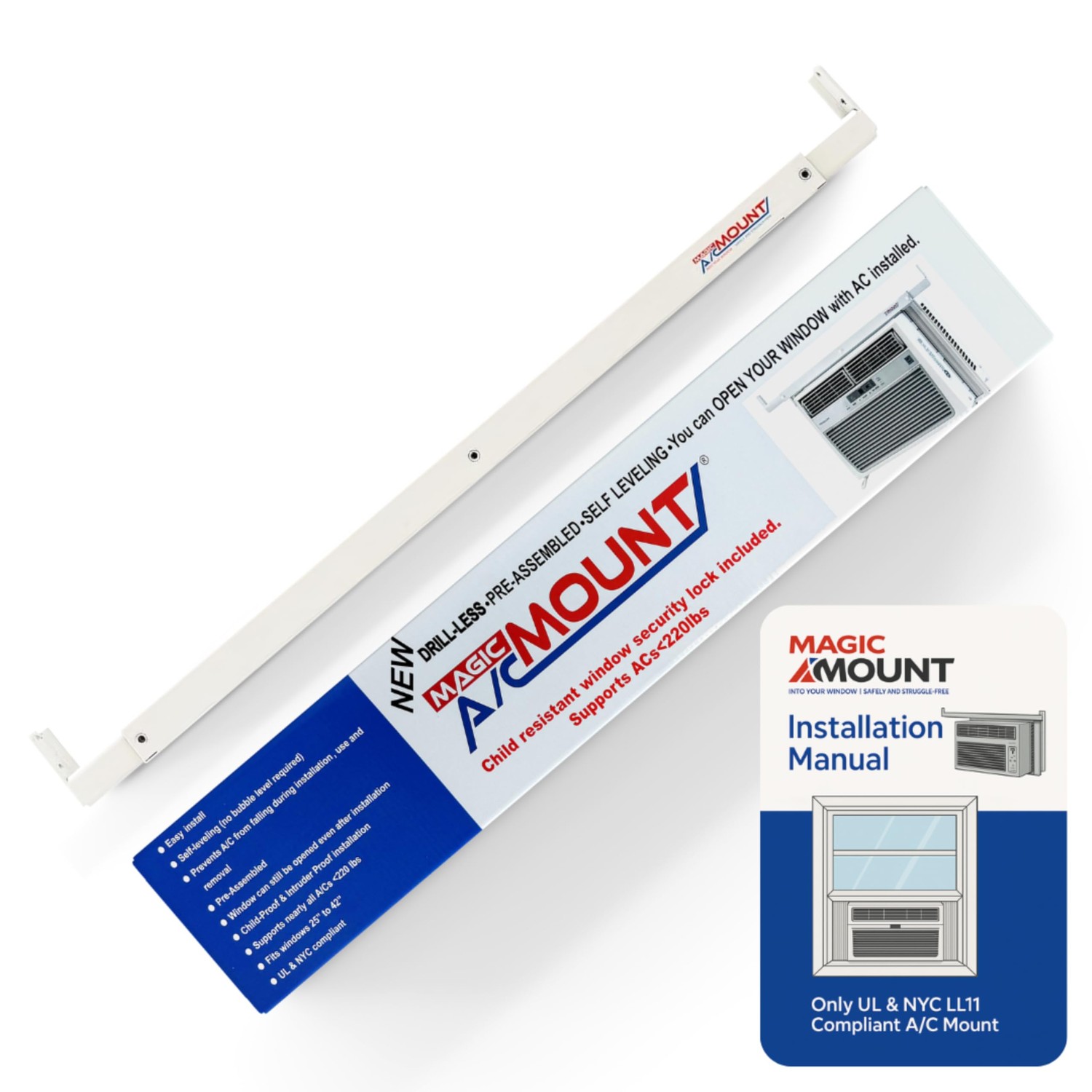 MAGIC A/C MOUNT Window AC Bracket - No Tools or Drilling Required ...