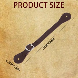 NICENEEDED 2 PCS Leather Spur Straps, 9.8 Inch Western Men Adjustable Boot Straps, 6 Holes Detachable Riding Spur Straps for Boots Western Women Men
