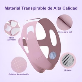 Faja Papada Facial Lifting, Correa Facial para V-Lifting, 2 Pares Grafeno Reutilizable Faja Reductor de Papada para Mujer, Eliminar la Flacidez de la Piel y Reafirmar con Efecto Antiarrugas