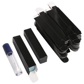 COSIDEA 50 pieces 350gms lip gloss paper box, lipgloss mascara eyeliner packing box for DIY cosmetic, (20 * 20 * 110mm, Black)