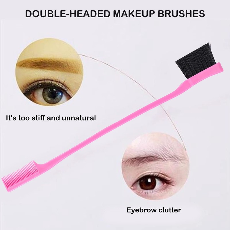 Aswalling Double Sided Edge Control Hair Brush Comb Combo Pack