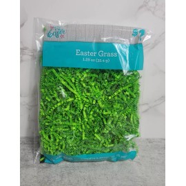 Easter Basket Grass Crinkled Paper Green Christmas Filler Decor Discontinued 