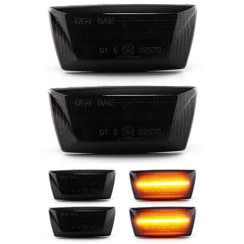 LIGHTDELUX Replacement for 2 x LED Side Indicators, Approved Mudguard
