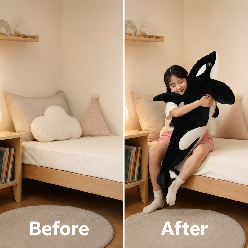 Orca Whale Plush Toy for Kids and Gifting - Lifelike