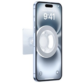 Magnetic Cell Phone Holder Compatible with Magsafe for All Phones, Magnet Phone Holder Wall Mount 360° Swivel Strong Magnet Suction for Kitchen Bathtub Mirror Bedroom - White