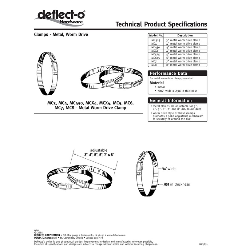 Deflecto Metal Clamp, 4", Silver (MCX4)