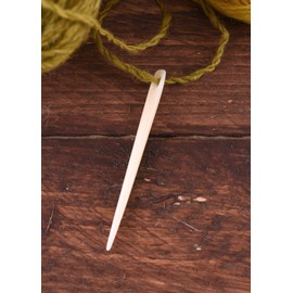 Battle-Merchant Large Sewing / Knitting Needle Made of Bone Needle Tie Crochet Sewing Handmade Medieval Viking Medieval Costume for LARP - 8.5 cm Long