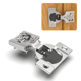 Chibery 50 Pack 1/2" Overlay 4D Soft Close Concealed Hinges for Face Frame Door, Adjustable Closing Speed, Smooth Slow Self Close Hinges, Satin Nickel, 105° Open Angle Stainless Steel Cabinet Hinges