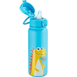 OLDLEY 20 Oz Insulated Stainless Steel Water Bottle For Kids, With Straws Leak-proof, Kids Water Bottles For School Boys Girls,Dinosaur