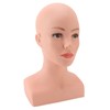 Female Bald Mannequin Head with Shoulder PVC Professional Cosmetology Face