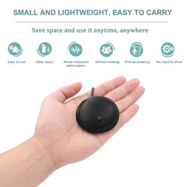 2X Conference USB Microphone,Omnidirectional Condenser PC Microphone with Mute Button LED Indicator,Plug & Play,for Game