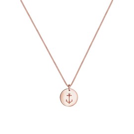 Elli Women's Necklace with Anchor Pendant Coin Maritime in 925 Silver, Silver
