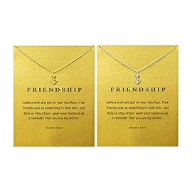 Hunder River Anchor Pendant Friendship Necklace(2 Anchor)