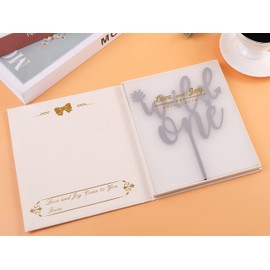 LOVENJOY Wild One - Decoración para tarta de cumpleaños con purpurina negra y dorada, "Where the Wild Things Are Party Supplies para el primer bebé, en caja de regalo