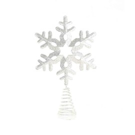 Topadorn Snowflake Treetop for Christmas Tree Topper Decoration with Silver Wire
