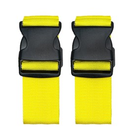 2 Pack Suitcase Belts, Adjustable Luggage Straps, Bright Colors Travel Packing Straps with Quick Release Buckle (Yellow)