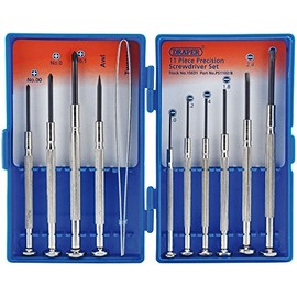 Draper 11 Piece Precision Screwdriver Set - 15631 - Model and Jewellery Tools Crosshead Flathead Tweezers & Awl