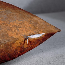 Emvency Set of 2 Throw Pillow Covers Case Brown Copper Old Rusty Metal High Resolution Orange Rustic Decorative Pillowcase Cushion Cover for Sofa Bedroom Car 18 x 18 Inches