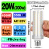 1.77x 5.9 inch,E26 E27 LED Corn Light Bulb 200W Replacement