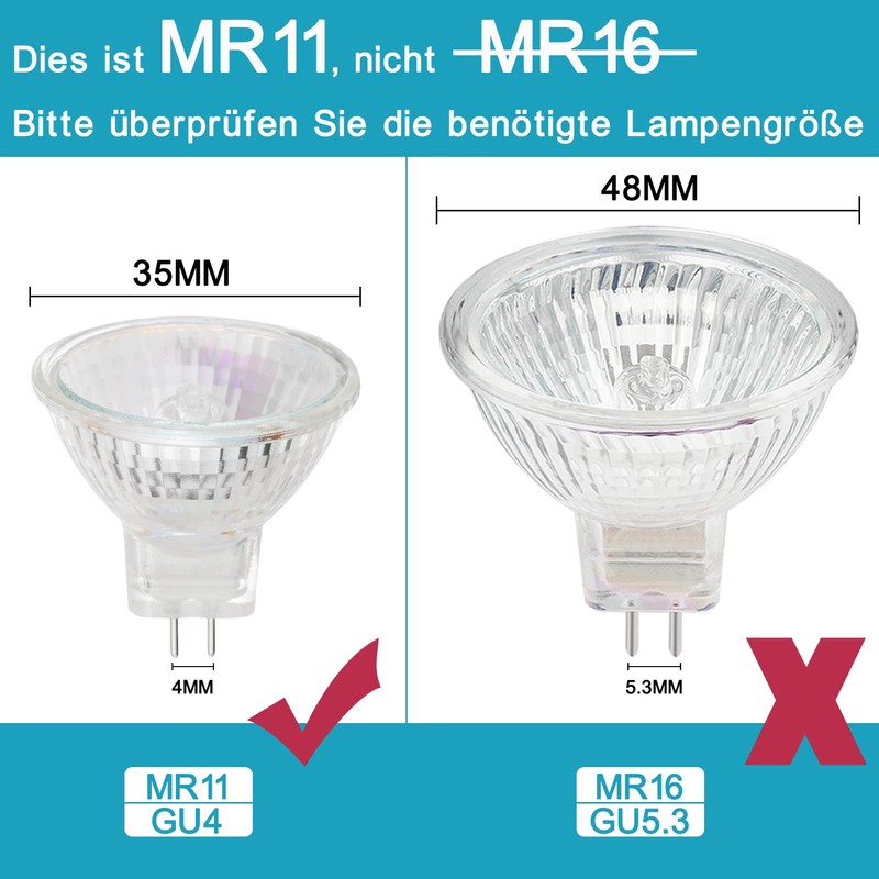 EKSAVE MR11 Halogen Bulbs 12 V 35 W GU4 Bi-Pin