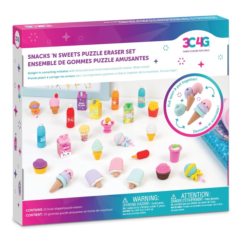 Make It Real 3C4G: Snacks 'N Sweets Puzzle Eraser Set